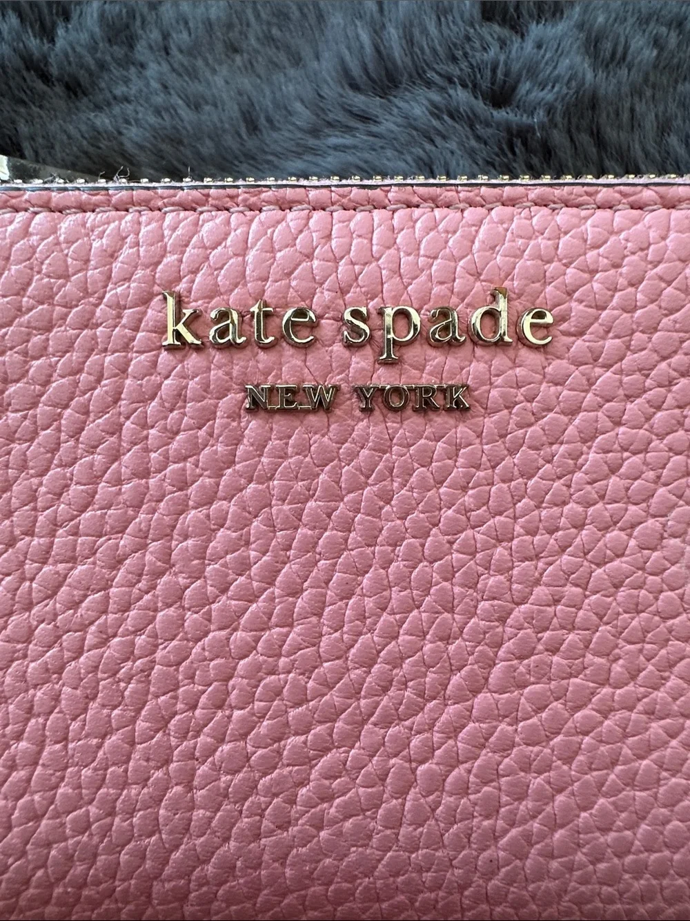Kate Spade New York Bradley pebbled leather Wallet in Rococo Pink